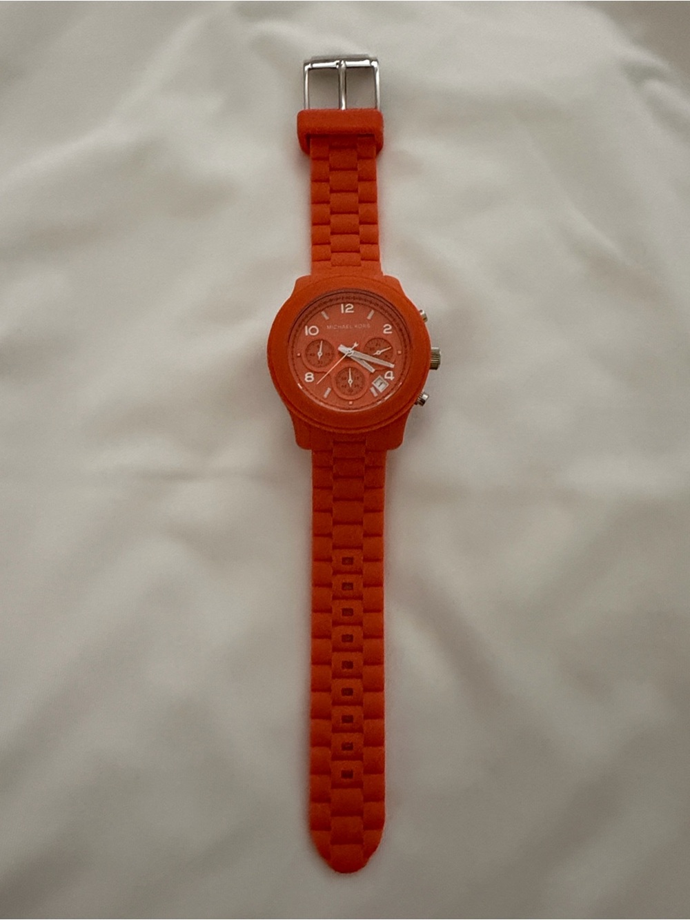 Michael Kors Orange Silicone Chronograph Watch